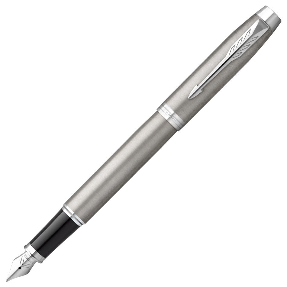 Parker IM Fountain Pen Brushed Metal with Chrome Trim by Parker at Cult Pens