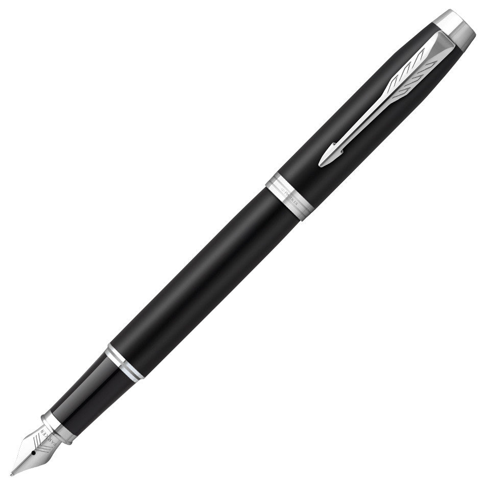 Parker IM Fountain Pen Matt Black with Chrome Trim by Parker at Cult Pens