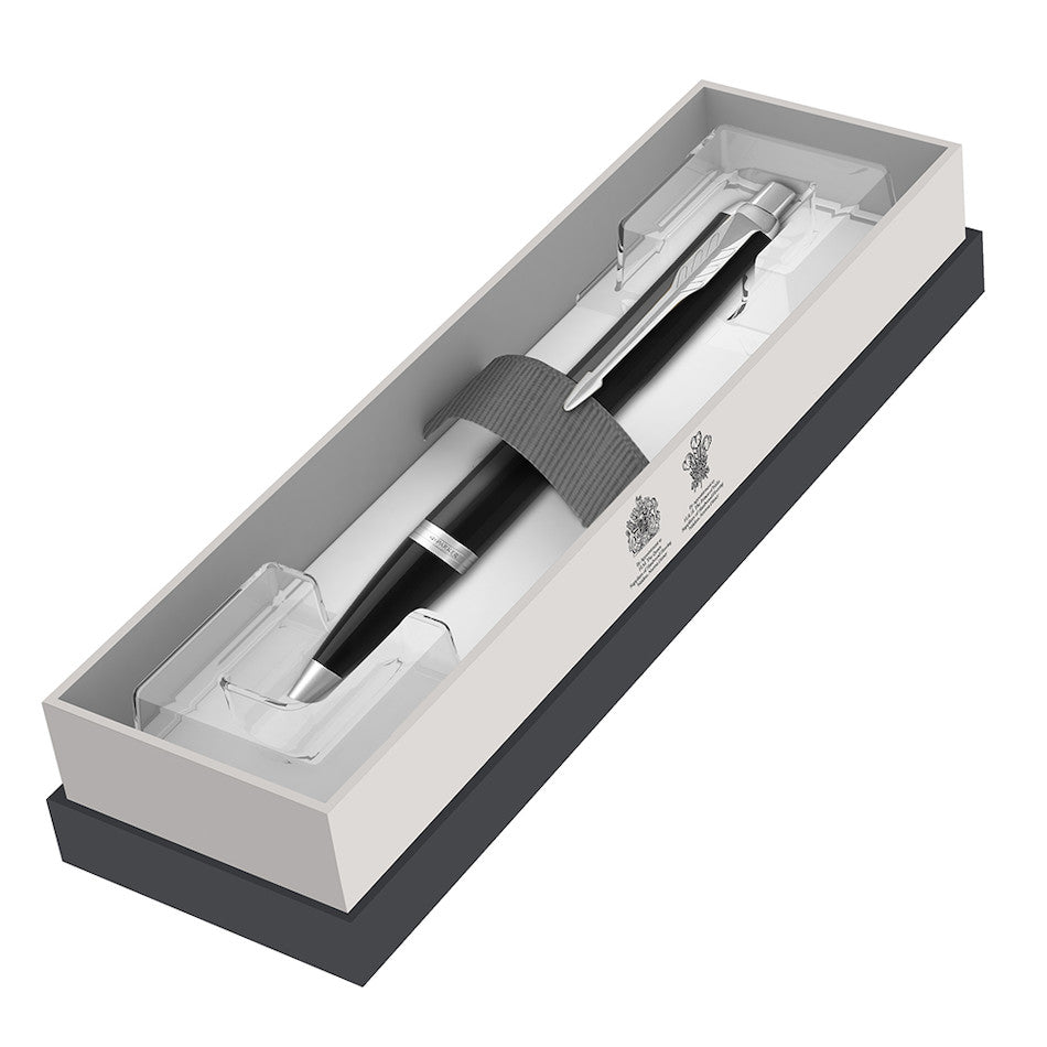 Parker IM Ballpoint Pen Matte Black with Chrome Trim by Parker at Cult Pens