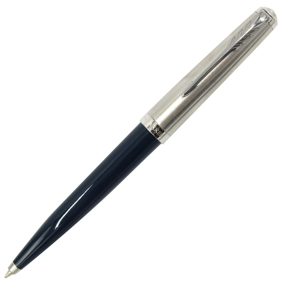 Parker 51 Ballpoint Pen Midnight Blue with Chrome Trim by Parker at Cult Pens