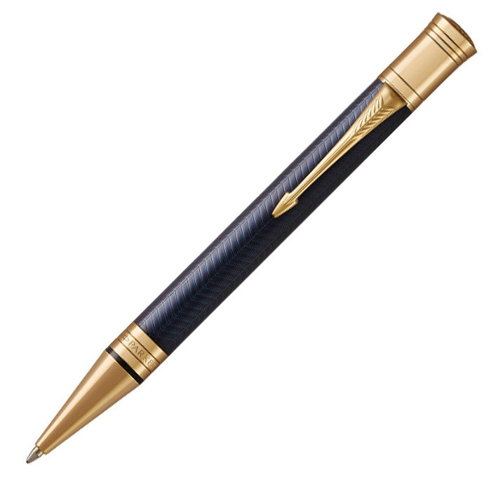 Parker Duofold Prestige Ballpoint Pen Blue Chevron by Parker at Cult Pens