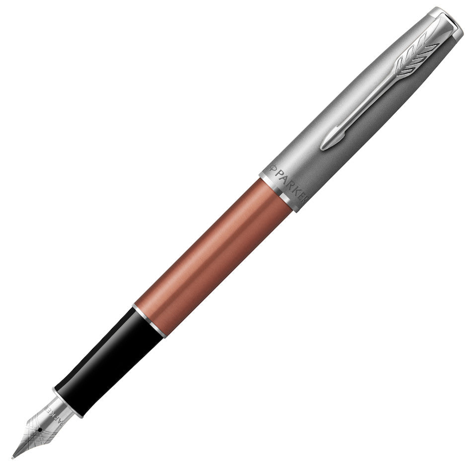 Parker Sonnet Sand Blasted Metal Fountain Pen Orange by Parker at Cult Pens