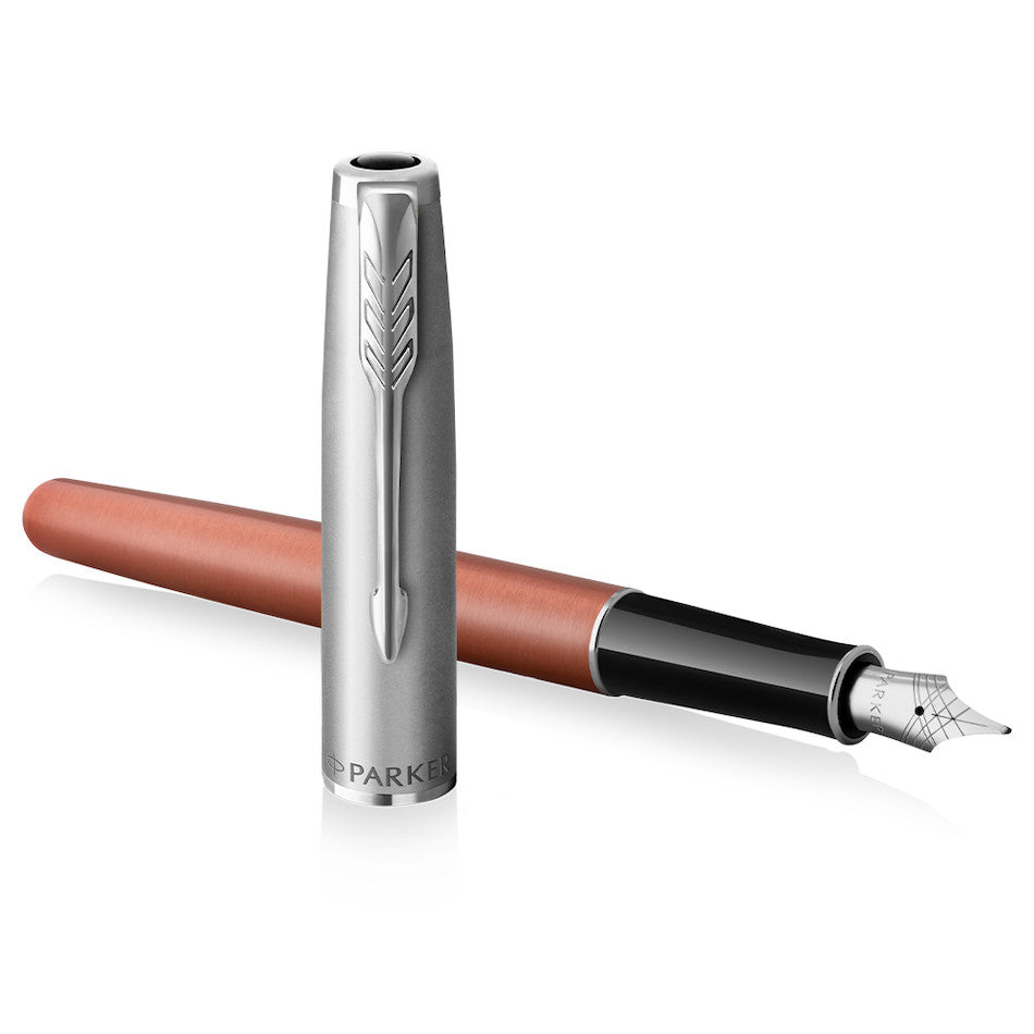 Parker Sonnet Sand Blasted Metal Fountain Pen Orange by Parker at Cult Pens
