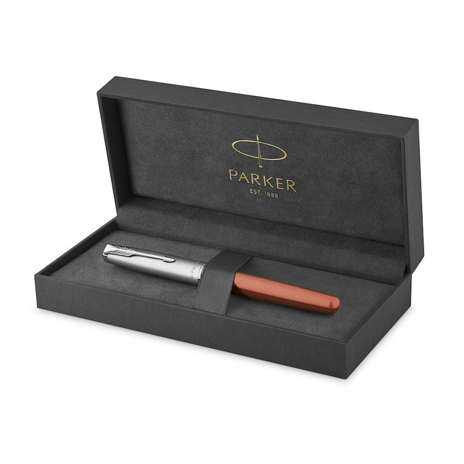 Parker Sonnet Sand Blasted Metal Fountain Pen Orange by Parker at Cult Pens