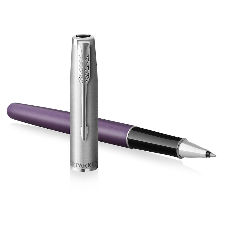 Parker Sonnet Sand Blasted Metal Rollerball Pen Violet by Parker at Cult Pens