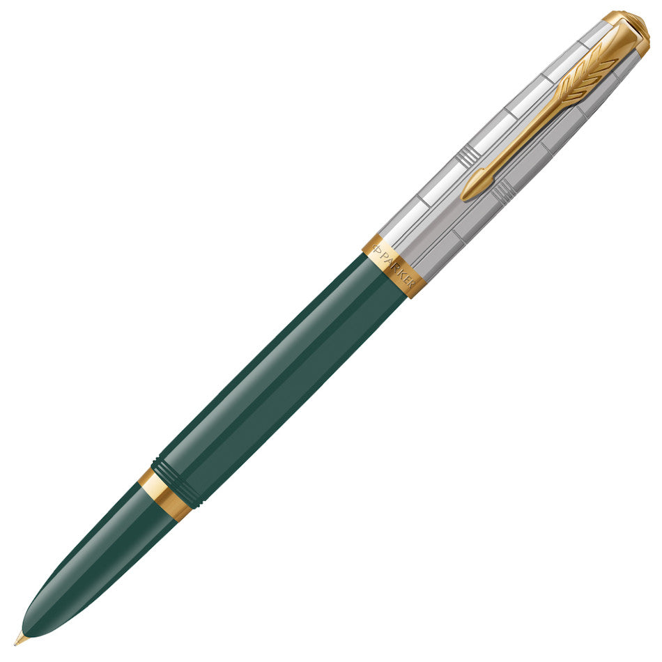 Parker 51 Fountain Pen Forest Green with Gold Trim by Parker at Cult Pens