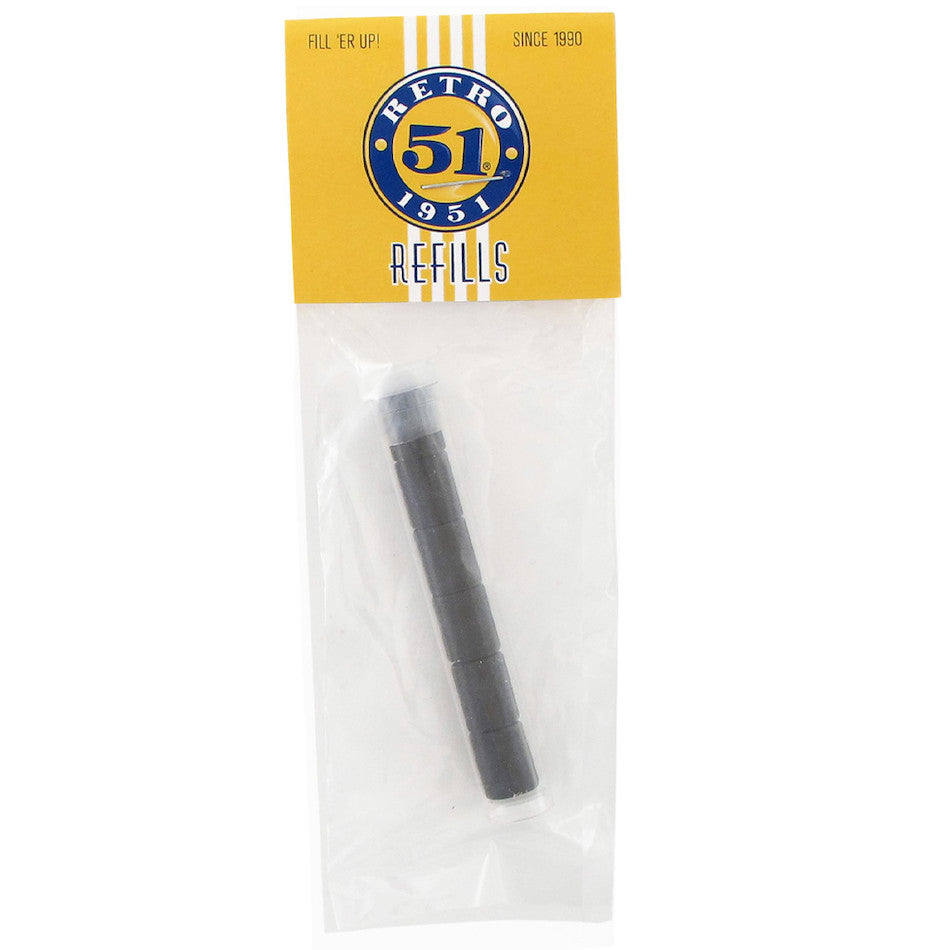 Retro 51 Eraser for Tornado Pencils Set of 6 Black