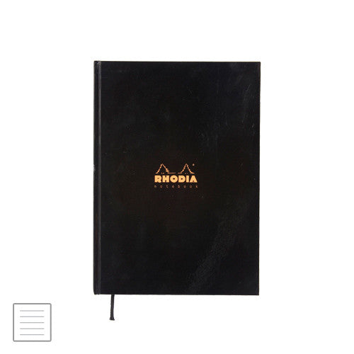 Rhodia Business Book A4 Lined Hardback Casebound Black by Rhodia at Cult Pens