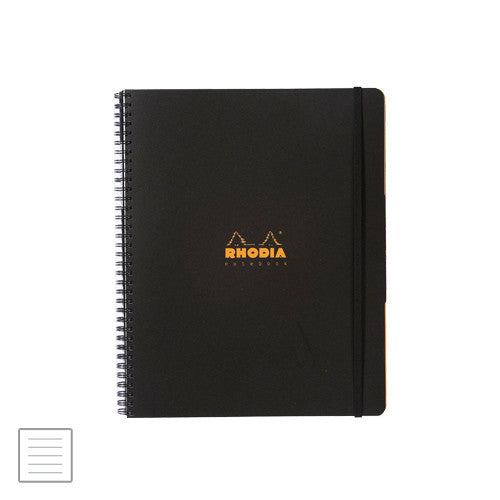 Rhodia Business Book A4+ Lined Wirebound Black by Rhodia at Cult Pens