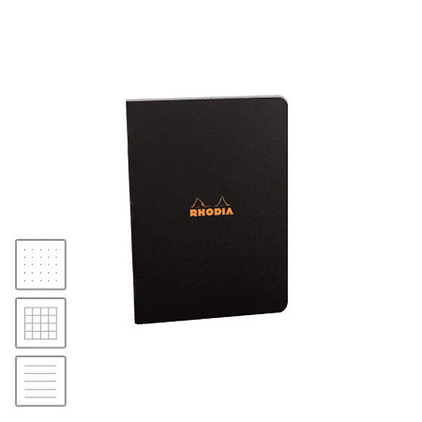 Rhodia Classic Stapled Notebook A5 (148 x 210) Black by Rhodia at Cult Pens