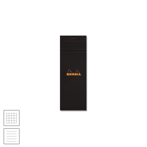 Rhodia Head-Stapled Notepad No.8 74 x 210 Black by Rhodia at Cult Pens