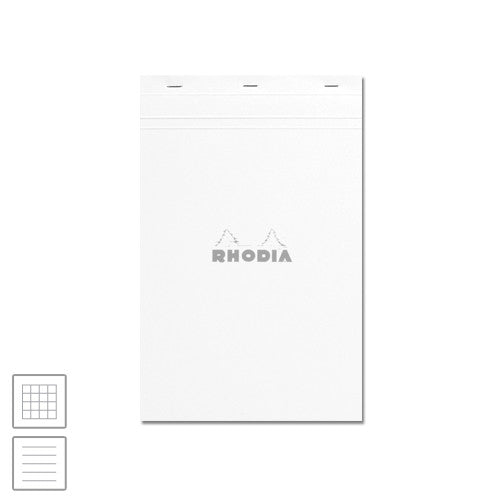 Rhodia Ice White Head-Stapled Notepad No.19 A4+ (210 x 318) by Rhodia at Cult Pens