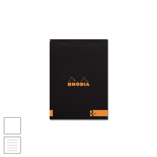 Rhodia R Head-Stapled Notepad No.16 A5 (148 x 210) Black by Rhodia at Cult Pens
