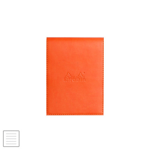Rhodia Rhodiarama Leatherette Refillable Notepad No.12 (95 x 130) Tangerine by Rhodia at Cult Pens