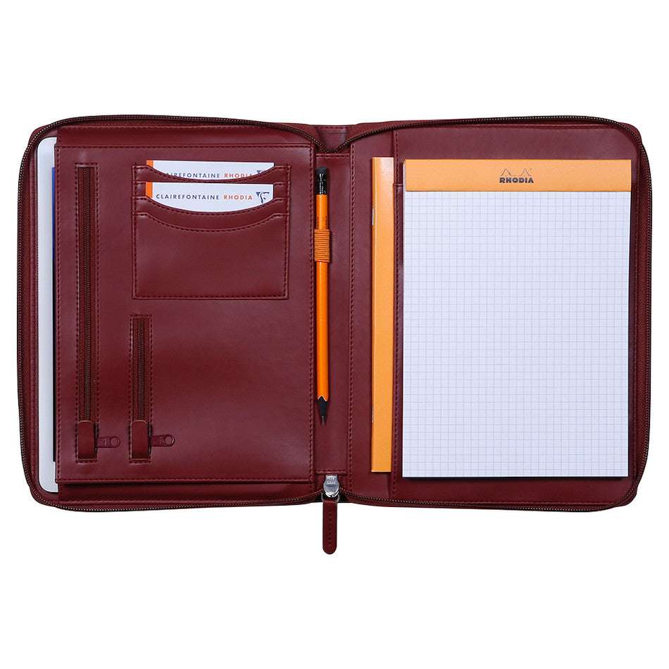 Rhodia Small Zipped Portfolio A5 Burgundy by Rhodia at Cult Pens