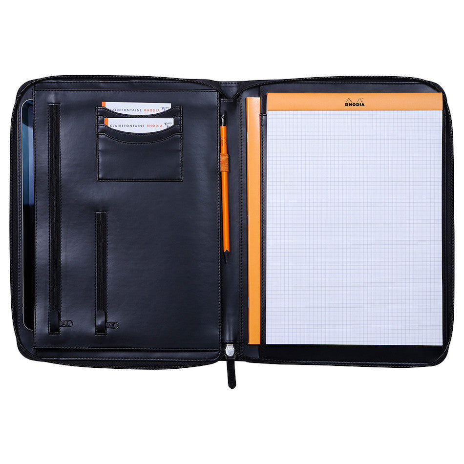 Rhodia Large Zipped Portfolio A4 Black by Rhodia at Cult Pens