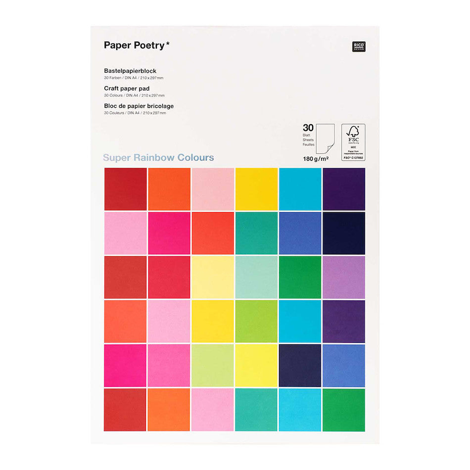 Rico Paper Pad Super Rainbow Colours by Rico Design at Cult Pens