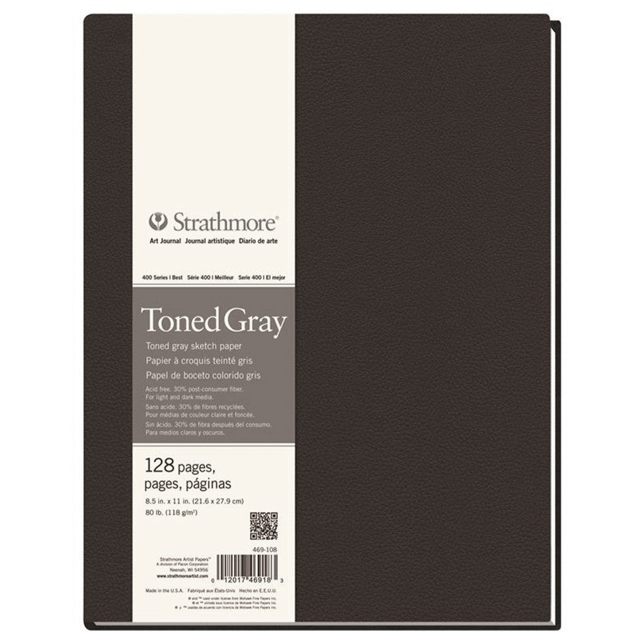 Strathmore 400 Toned Grey Sketch Art Journal Hardback 8.5x11 by Strathmore at Cult Pens