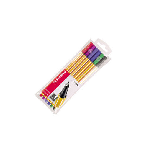 STABILO point 88 Fineliner Pen Assorted Wallet of 6
