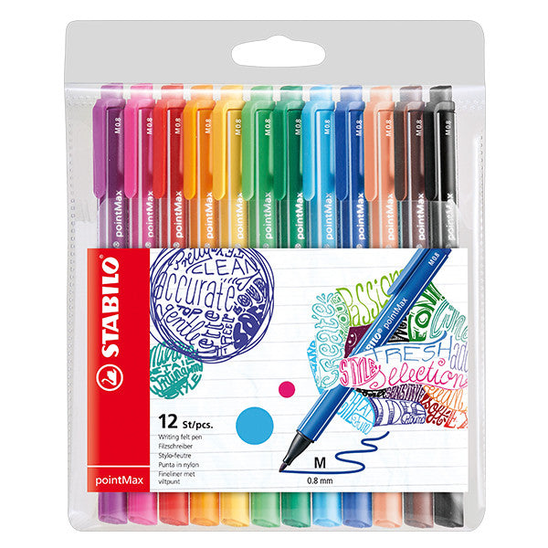 STABILO pointMax Colouring Pen Wallet of 12 Assorted by STABILO at Cult Pens