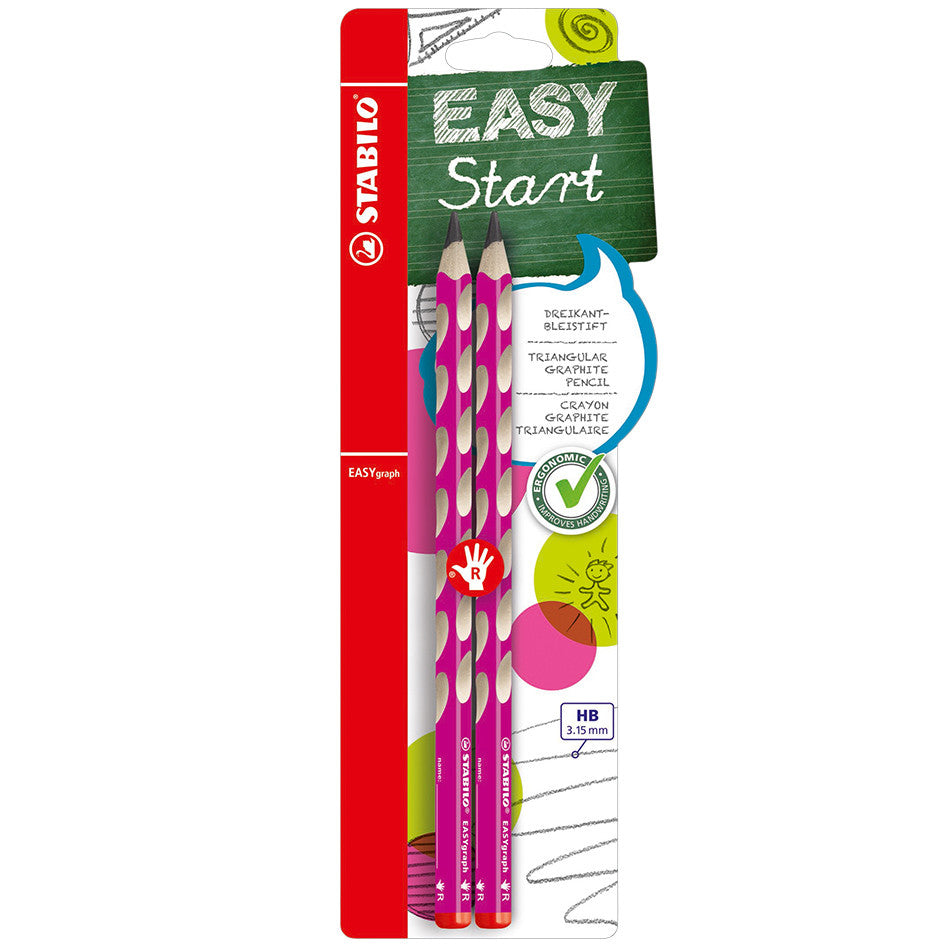 STABILO EASYgraph Handwriting Pencil Twin-Pack Pink by STABILO at Cult Pens