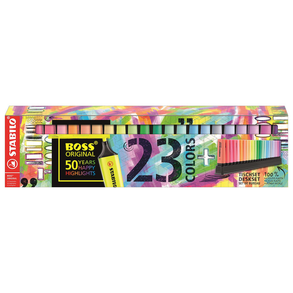 STABILO BOSS Original Highlighter Assorted Deskset of 23 by STABILO at Cult Pens