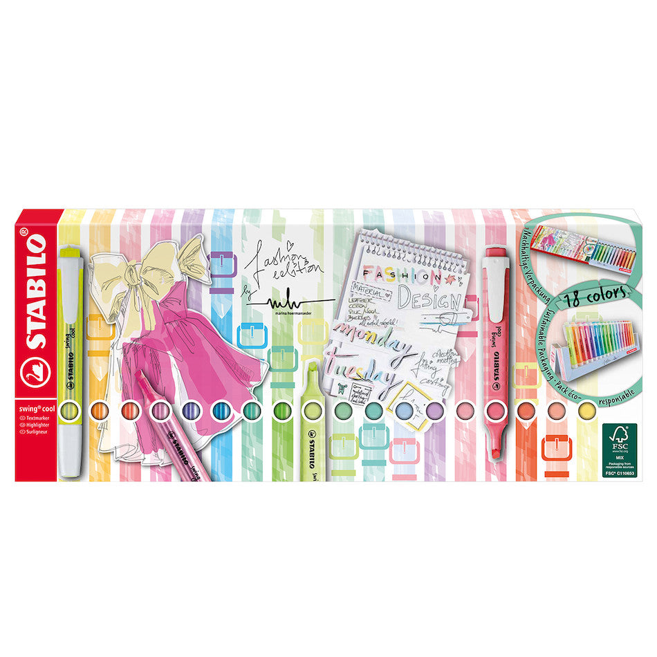 STABILO Swing Cool Highlighter Deskset of 18 by STABILO at Cult Pens