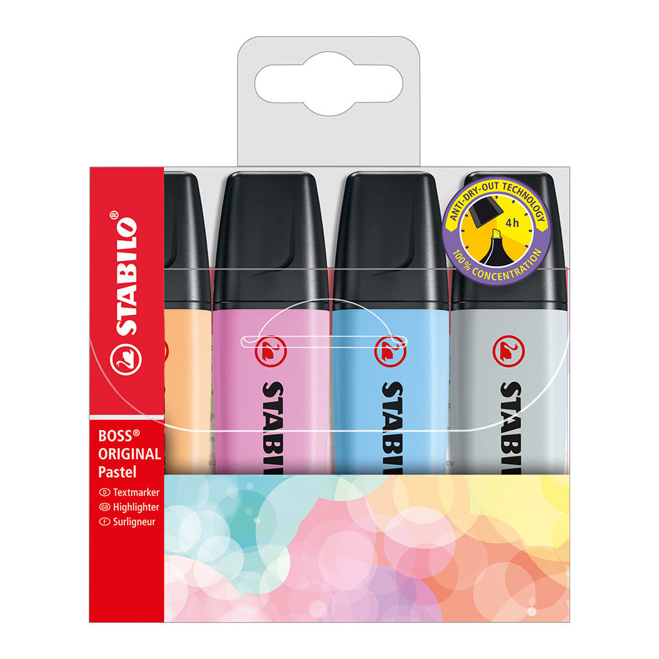 STABILO BOSS Pastel Highlighter Wallet of 4 by STABILO at Cult Pens