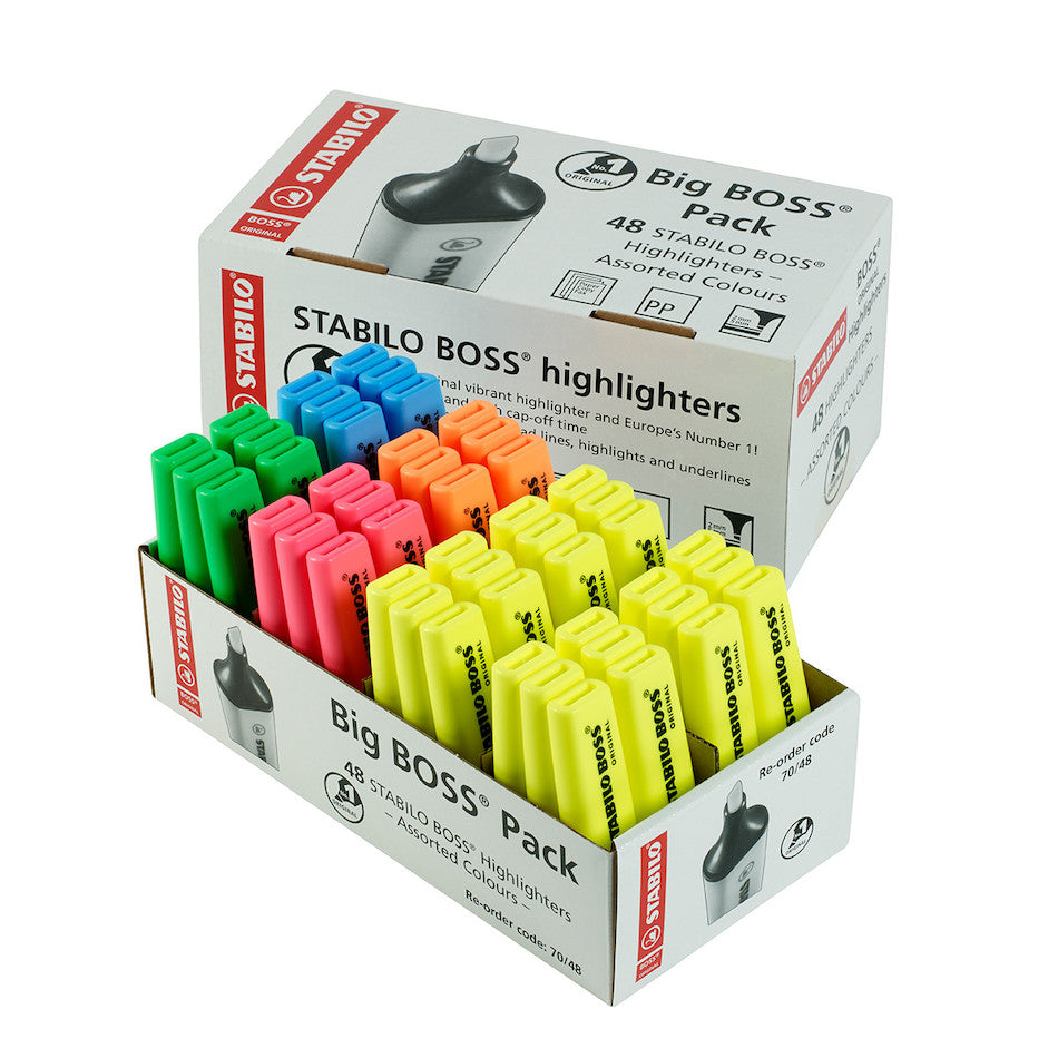 STABILO BIG BOSS PACK Highlighters Pack of 48 Assorted Colours by STABILO at Cult Pens