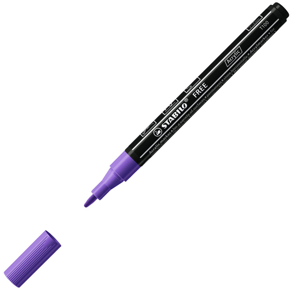 STABILO FREE T100 Acrylic Marker Pen Bullet Tip 1-2mm by STABILO at Cult Pens