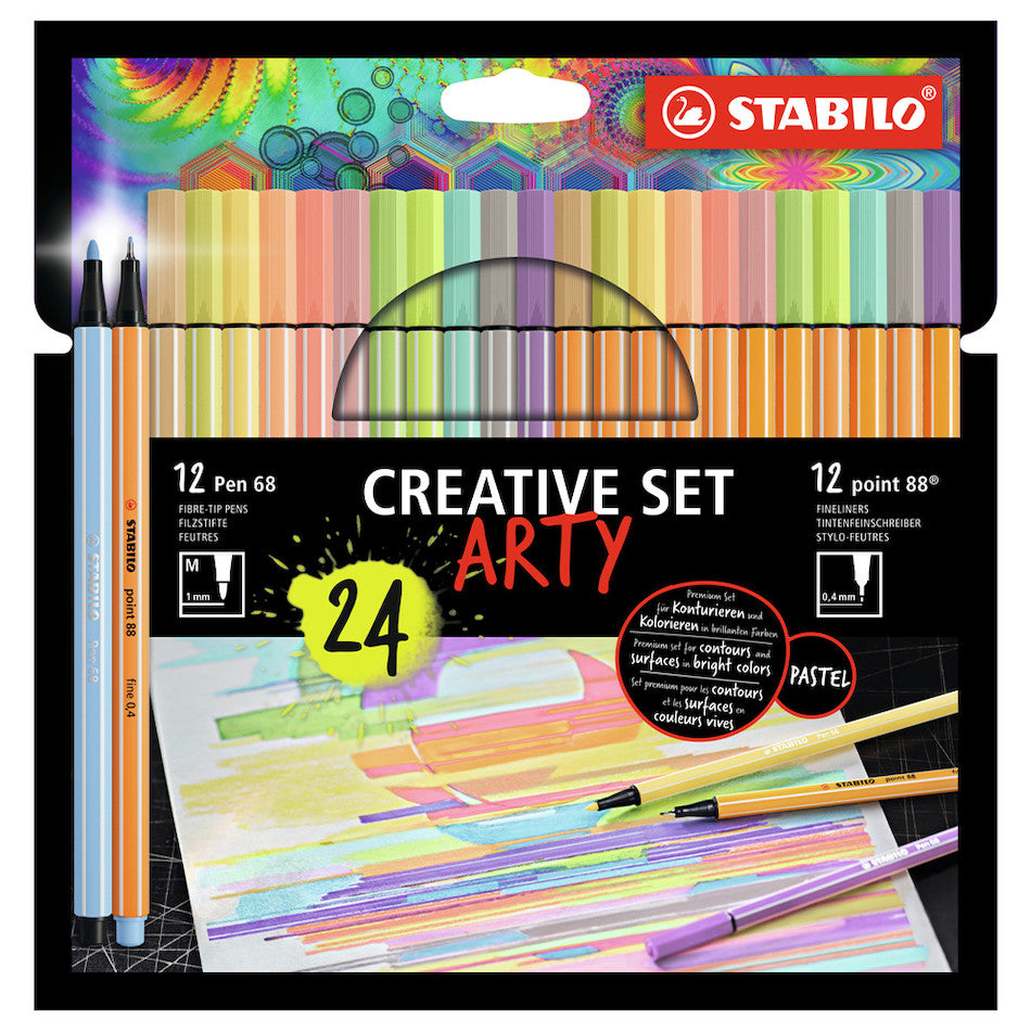 STABILO ARTY Pen 68 and point 88 Assorted Set of 24 by STABILO at Cult Pens