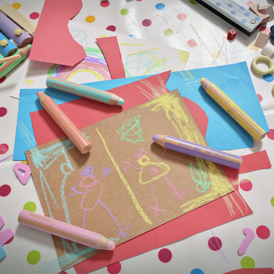 STABILO Woody Pastel Pencil Wallet of 6 + Sharpener by STABILO at Cult Pens