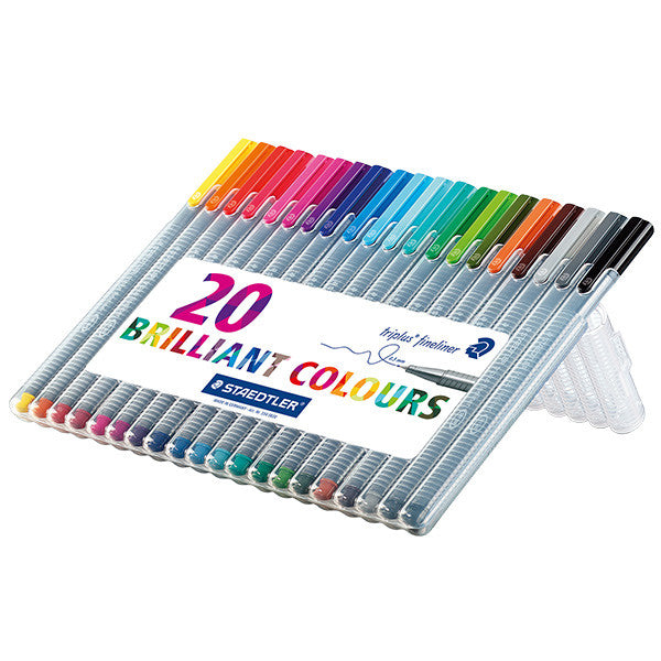 Staedtler Triplus Fineliner Pen Assorted Box of 20 334SB20 by Staedtler at Cult Pens