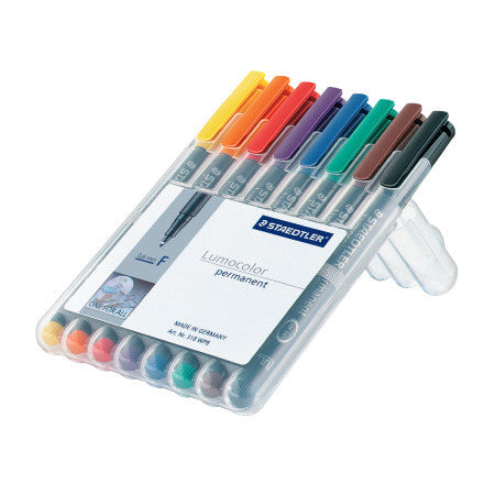 Staedtler Lumocolor Marker Pen Permanent Medium Wallet of 8 by Staedtler at Cult Pens
