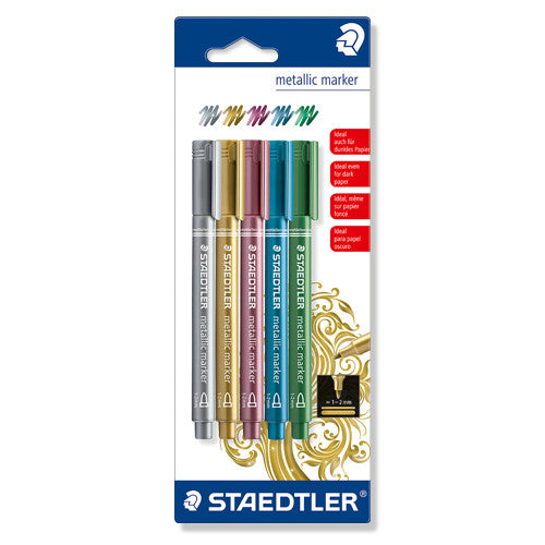 Staedtler Metallic Marker Pen Assorted Set of 5 by Staedtler at Cult Pens