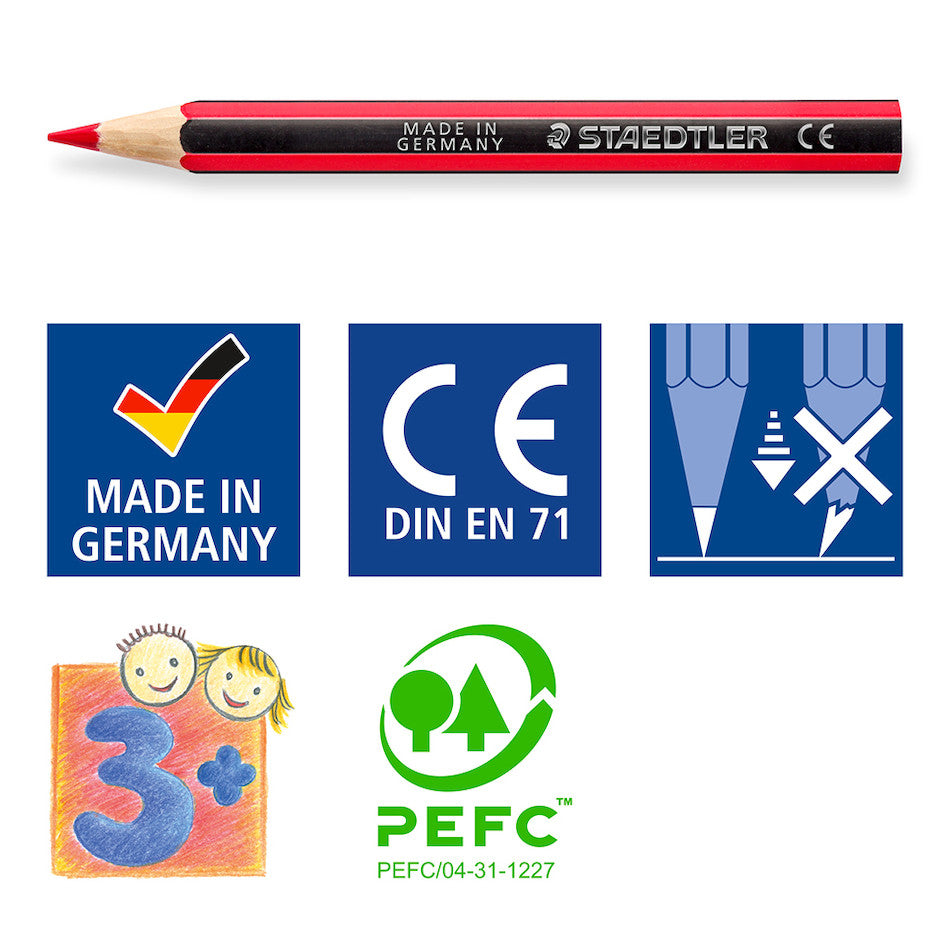 Staedtler Noris Half Length Coloured Pencils Set of 12 by Staedtler at Cult Pens