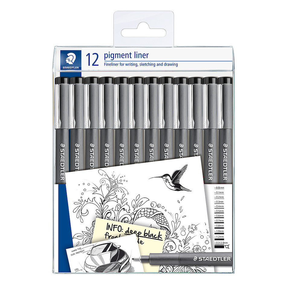 Staedtler Pigment Liner Pen Set of 12 by Staedtler at Cult Pens
