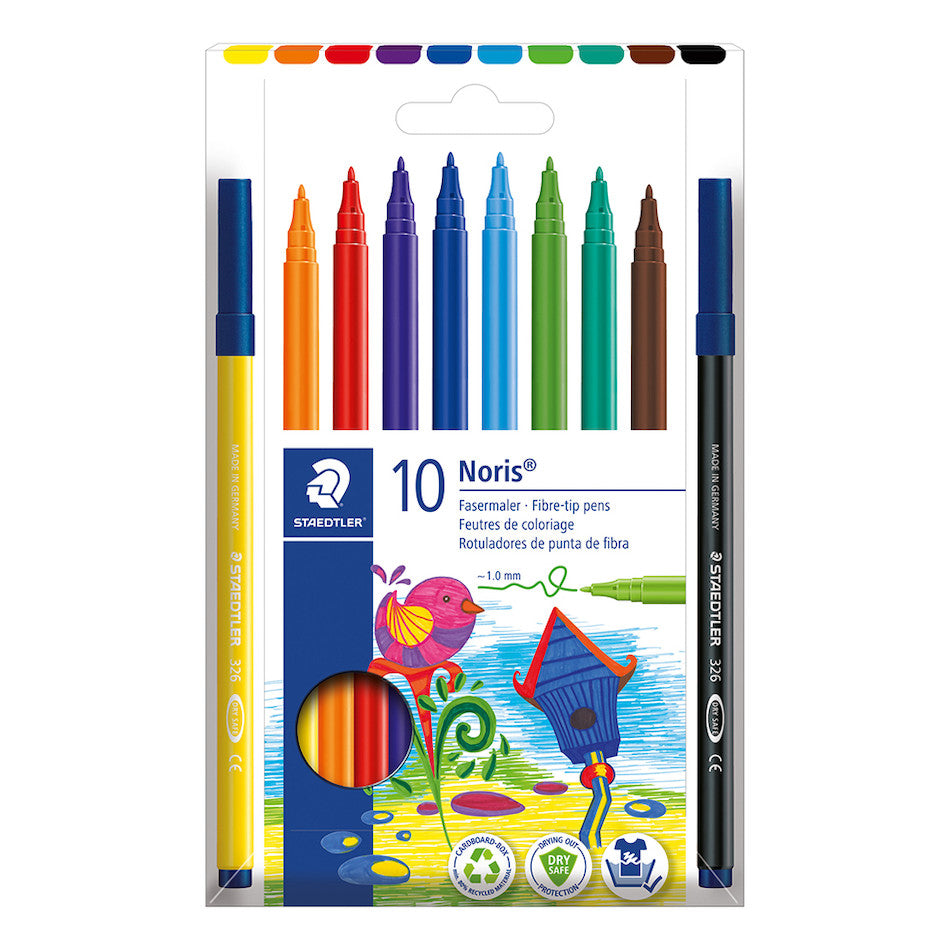 Staedtler Noris Fibre Tip Pen Set of 10 by Staedtler at Cult Pens