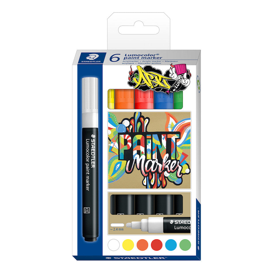 Staedtler Lumocolor Paint Marker Set of 6 by Staedtler at Cult Pens