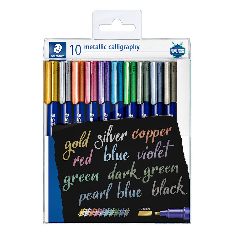 Staedtler Metallic Calligraphy Pen Wallet of 10 by Staedtler at Cult Pens