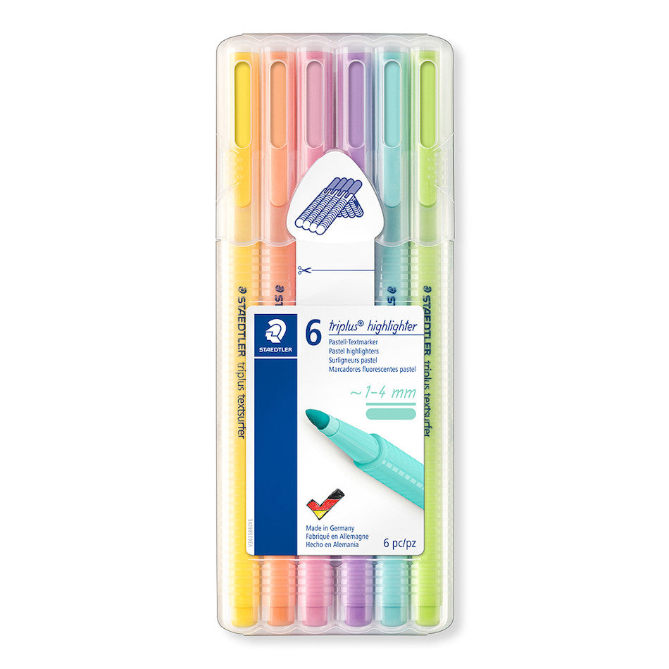 Staedtler Triplus Textsurfer Highlighter Box of 6 Pastel by Staedtler at Cult Pens