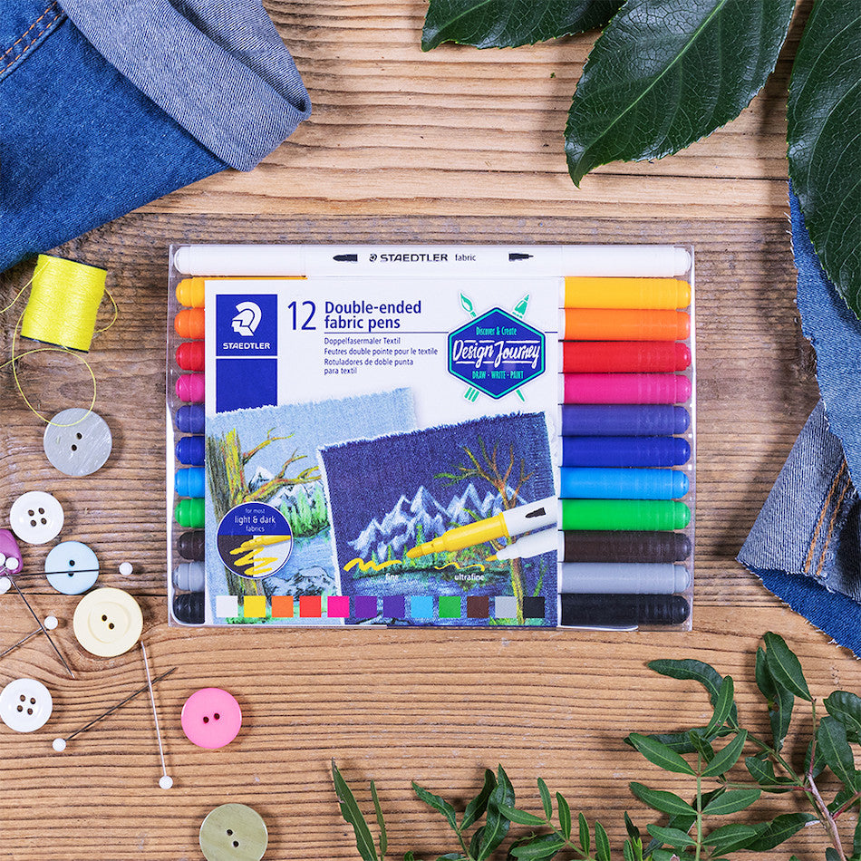 Staedtler Double-ended Fabric Pen Set of 12 by Staedtler at Cult Pens
