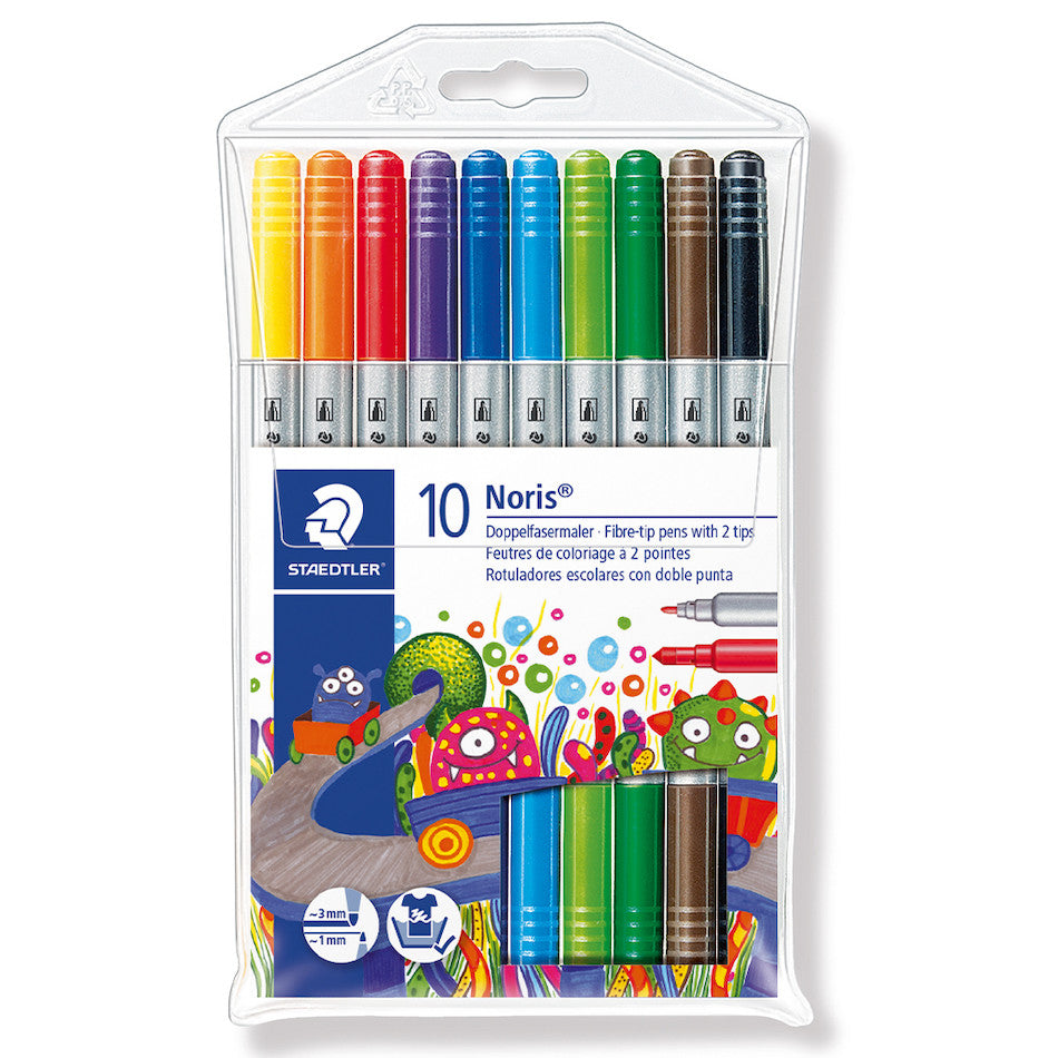 Staedtler Noris Double-Ended Fibre Tip Pen Set of 10 by Staedtler at Cult Pens