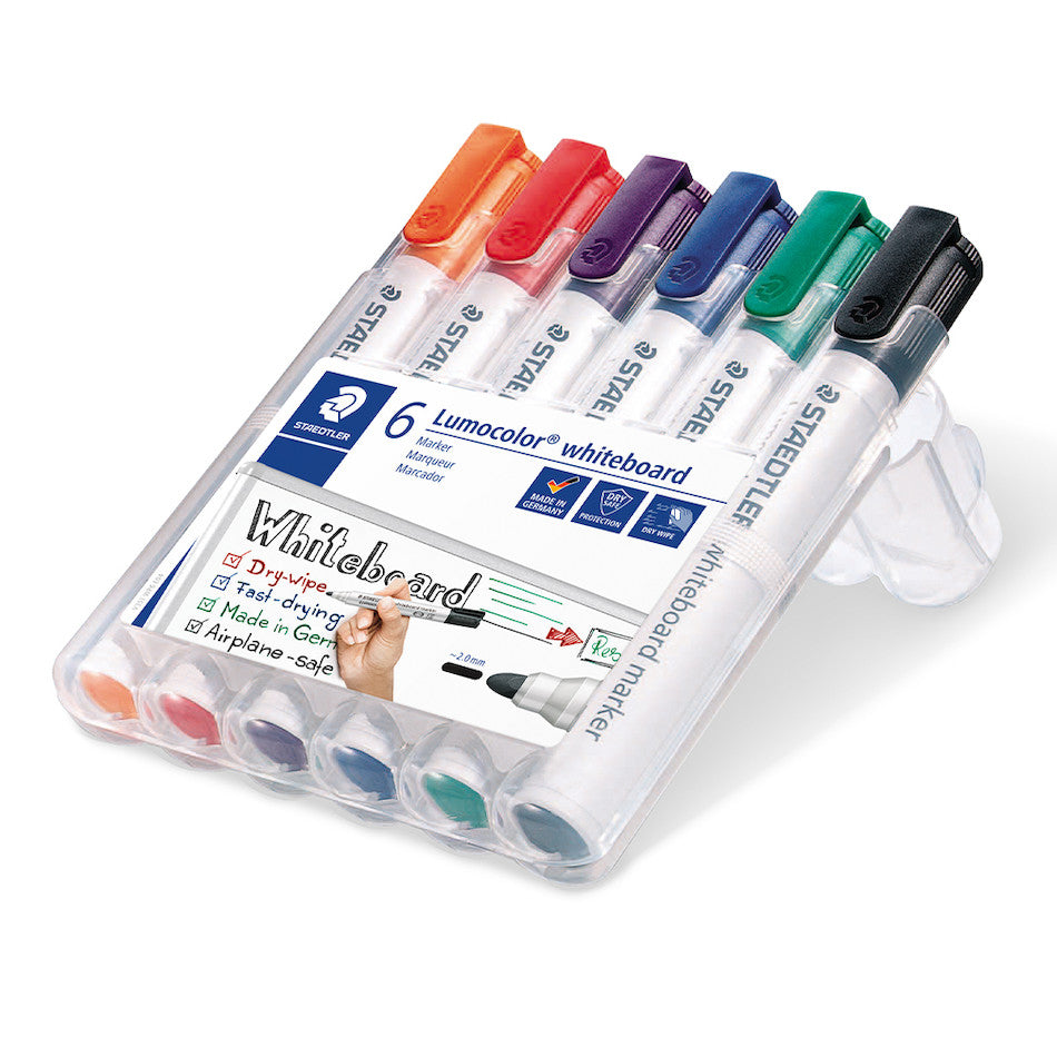 Staedtler Lumocolor Whiteboard Marker Bullet Tip Set of 6 by Staedtler at Cult Pens