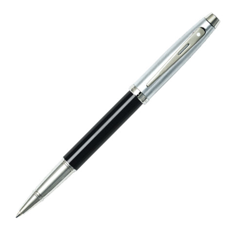Sheaffer 100 Rollerball Pen Black and Brushed Chrome by Sheaffer at Cult Pens