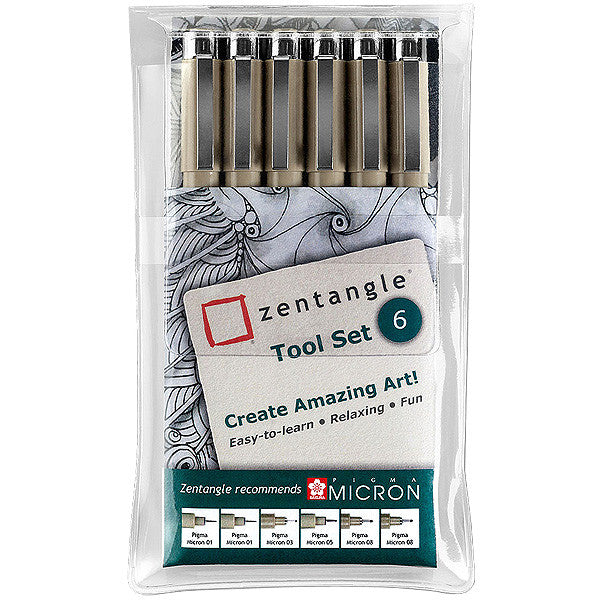 Sakura Pigma Micron Zentangle 6 Piece Set by Sakura at Cult Pens