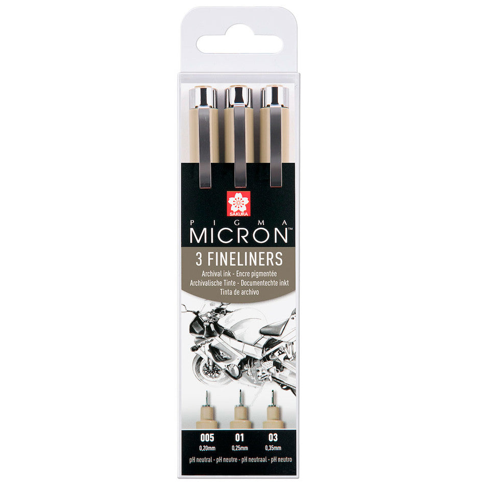 Sakura Pigma Micron Drawing Pens Design Set of 3 by Sakura at Cult Pens