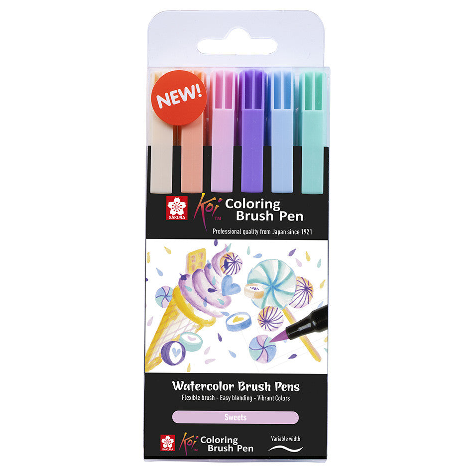 Sakura Koi Colourbrush Brushpen Set of 6 Sweets by Sakura at Cult Pens
