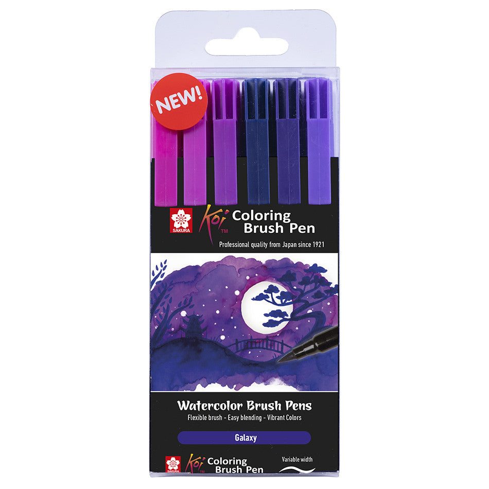 Sakura Koi Colourbrush Brushpen Set of 6 Galaxy by Sakura at Cult Pens