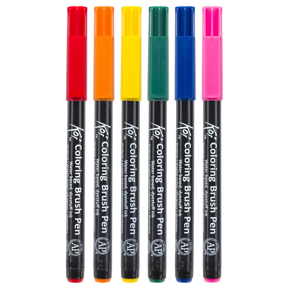 Sakura Koi Colourbrush Brushpen Set of 6 Bright by Sakura at Cult Pens